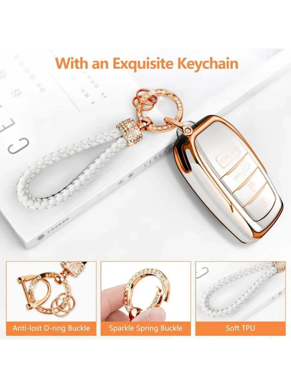 Stylish Diamond TPU Key Fob Cover - 360° Protection for Toyota Models